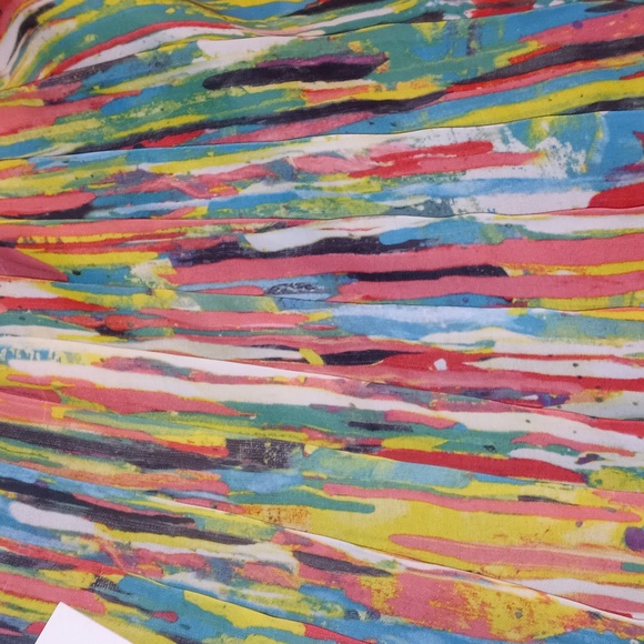 Bright Multi Colored Lace Trim Pleated Skirt - Picture 7 of 7